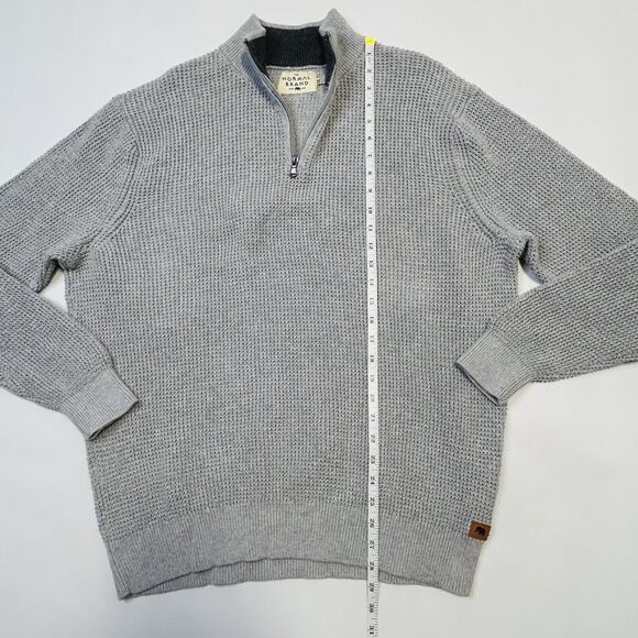 The Normal Brand 1/4 Zip Waffle Knit Zip Pullover Sweater Gray Mens Size 2XL - Picture 7 of 11
